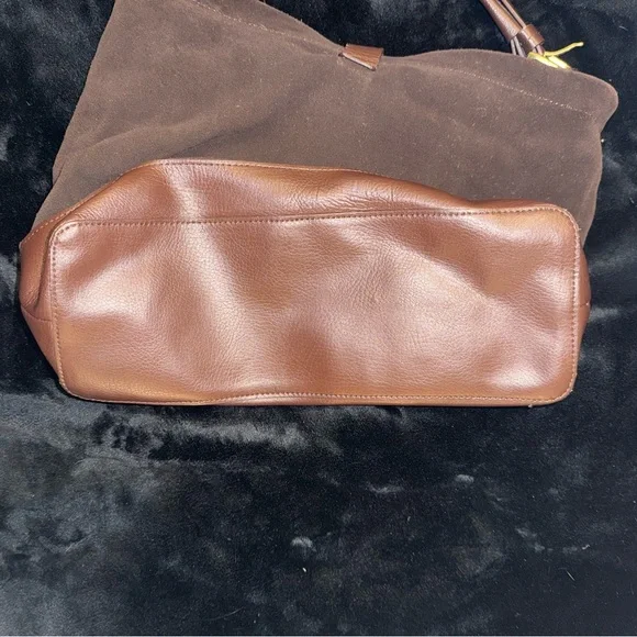 Lands End Brown Suede and Leather Bag. Gently used. - Picture 5 of 7